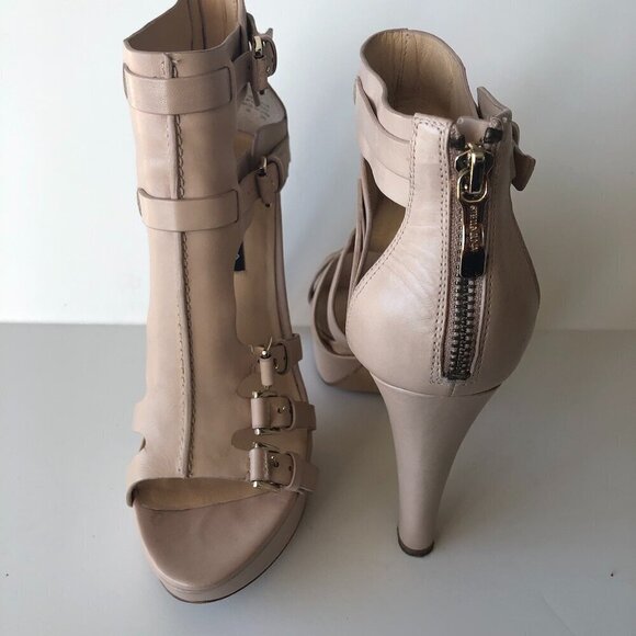 STELLA LUNA Nude Strappy Buckle Stiletto Heels Platform ankle boot sandal EU38 - Picture 8 of 16